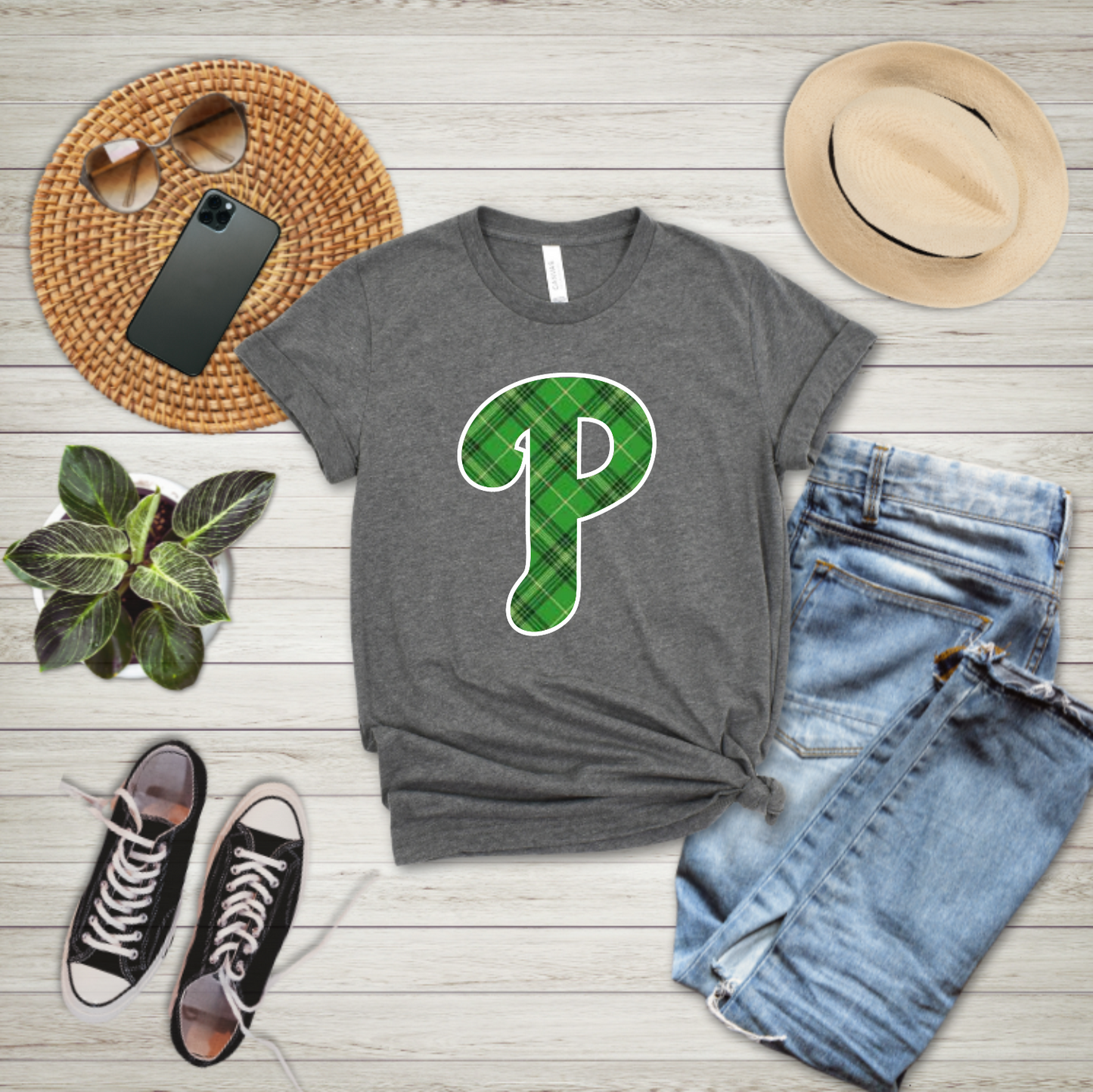 Phillies Plaid "P" T-shirt