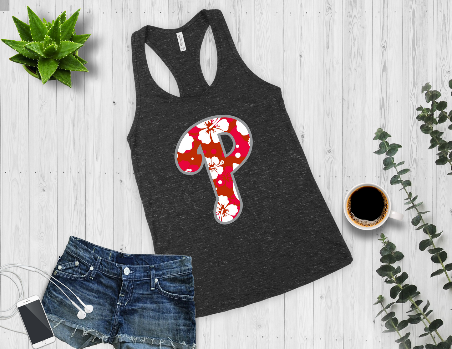 Phillies Hawaiian "P" Racerback Tank