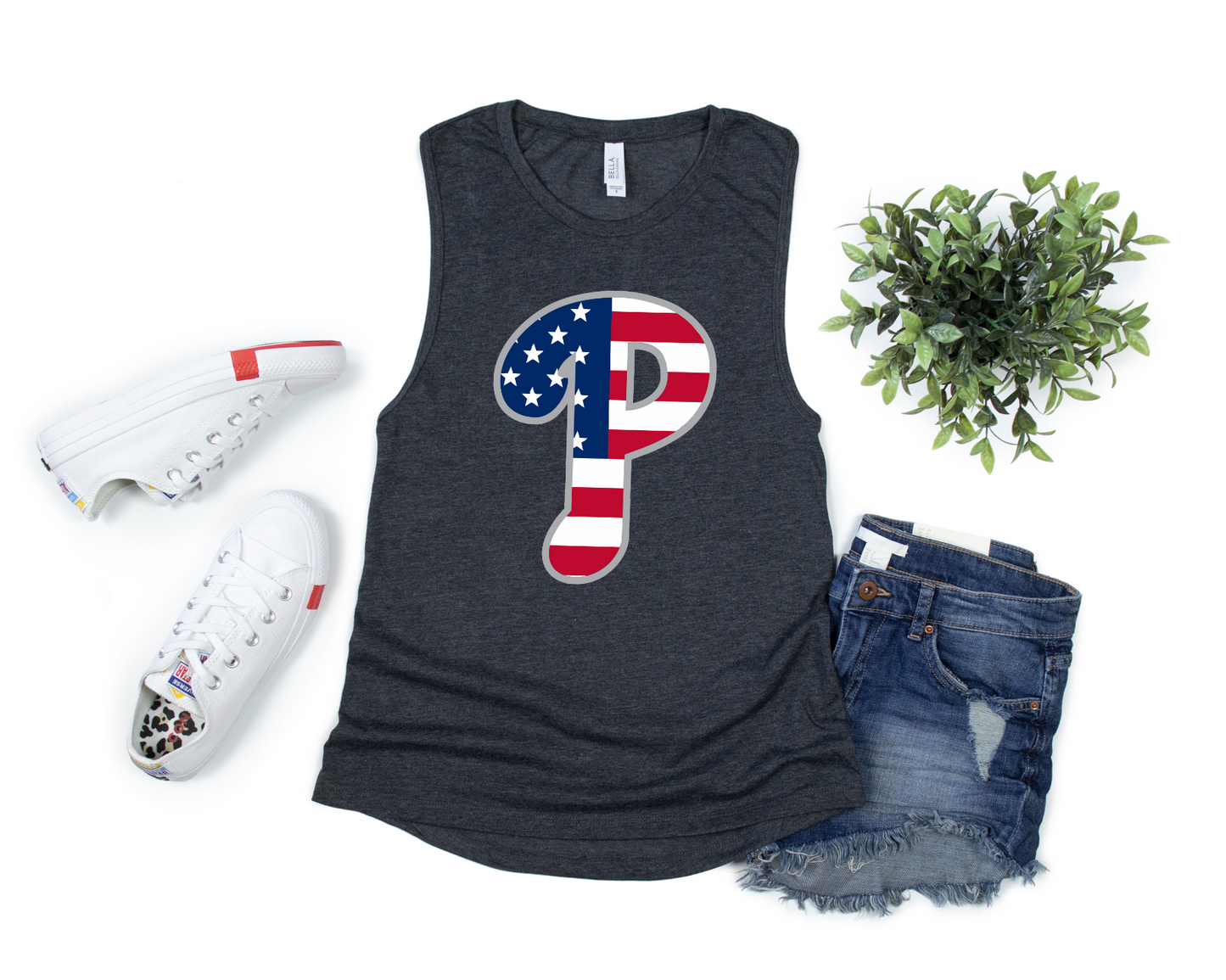 Phillies Flag "P" Muscle Tank