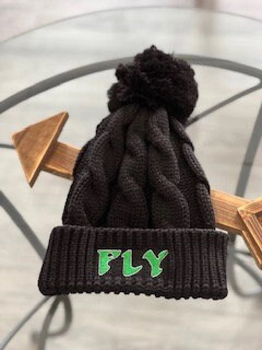 Eagles "FLY" Pom Cable Knit Beanie