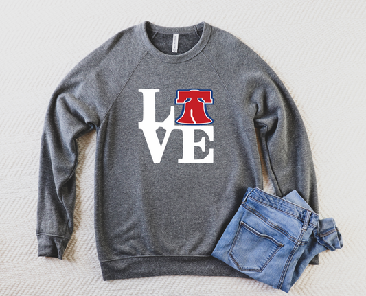Phillies "LOVE" Grey Crewneck