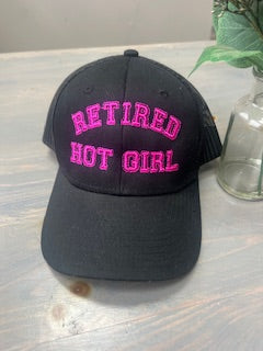 Retired Hot Girl - Black Trucker Hat