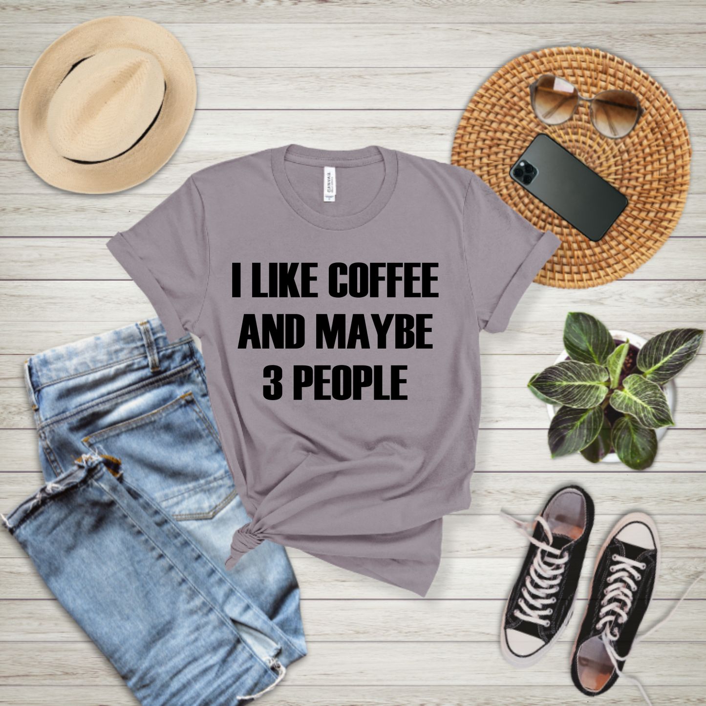 I like Coffee and Maybe 3 People - T-shirt