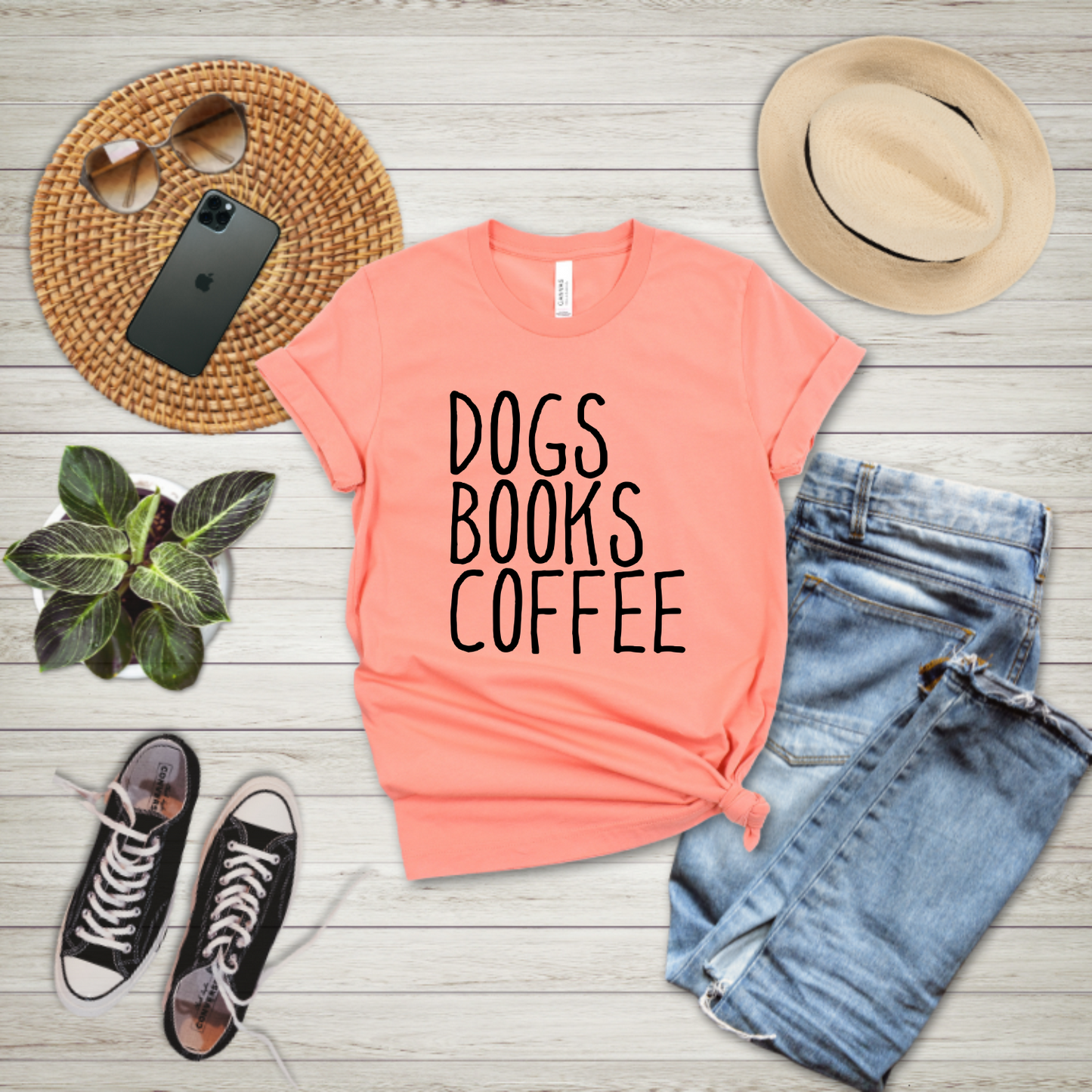 DOGS. BOOKS.COFFEE. T-shirt