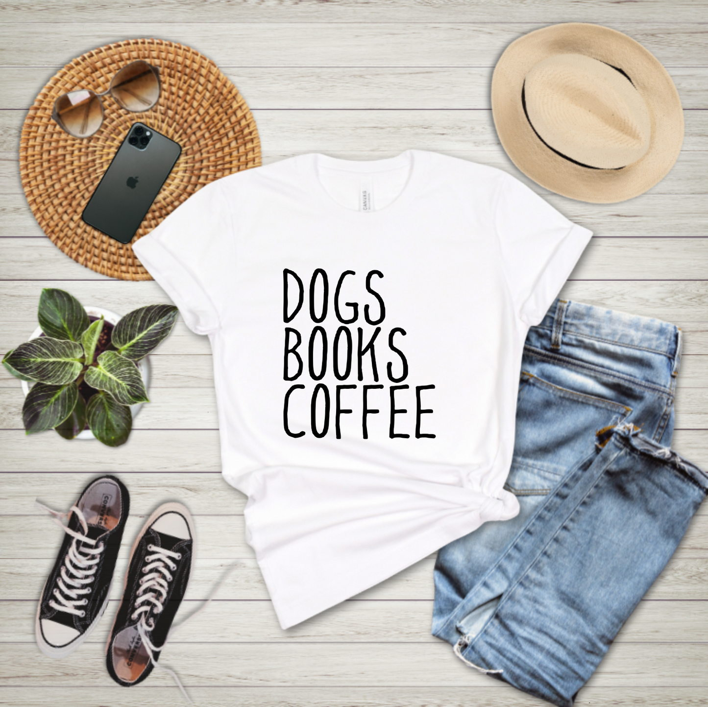 DOGS. BOOKS.COFFEE. T-shirt