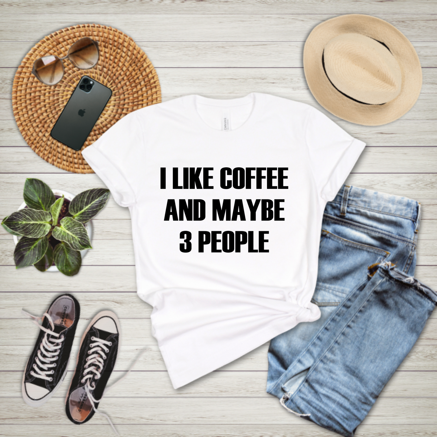 I like Coffee and Maybe 3 People - T-shirt