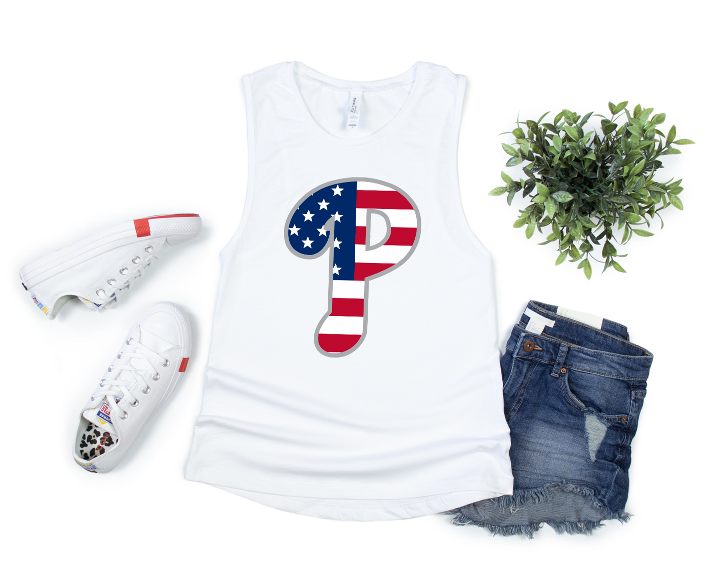 Phillies Flag "P" Muscle Tank