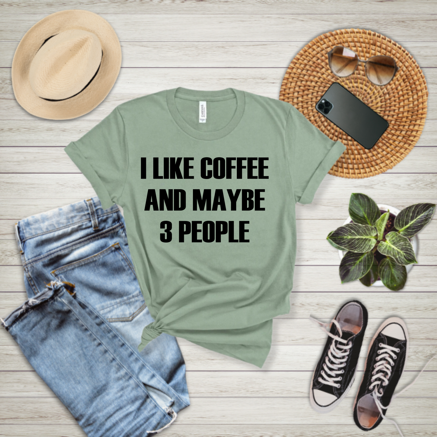 I like Coffee and Maybe 3 People - T-shirt